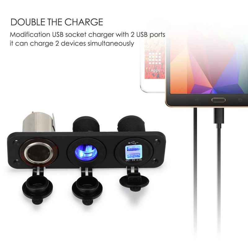 Cigarette Lighter Charger Power Socket Adapter Panel Mount