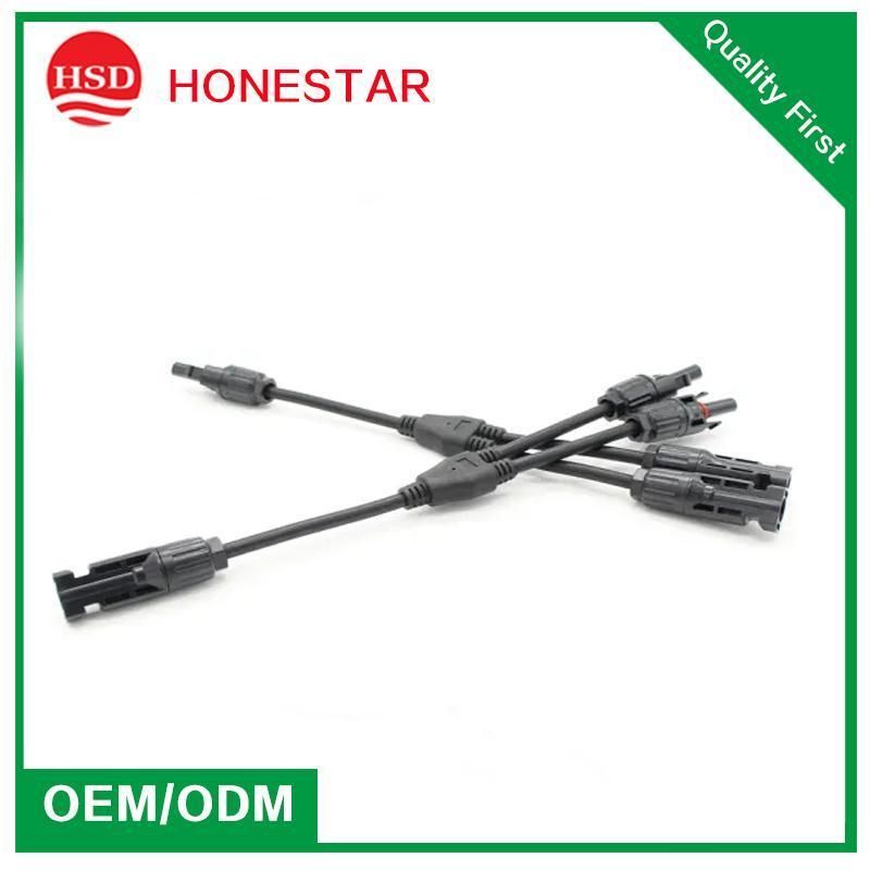 600V Waterproof Solar Power PV Wire Harness 2 to 1 Y Branch Connector Cable
