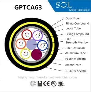 Outdoor Drainage Pipeline GPTCA63 Optical Fiber Cable