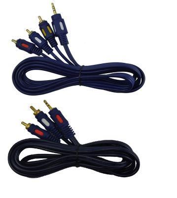 3.5mm Stereo-2RCA/3RCA Blue RCA Cable Audio Video Cable