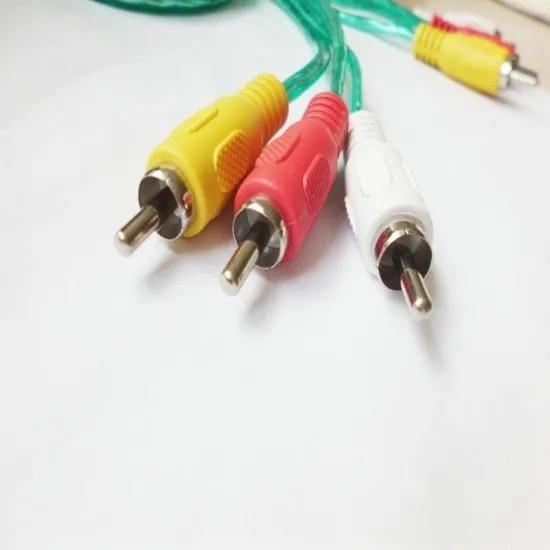 RCA Cable 3RCA 1.5m Transparent Wire AV Cable