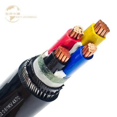 0.6/1kv-3.6/6kv 4 Cores PVC Cable Steel-Wire Armoured Power Cable PVC Insulated Electrical Cable