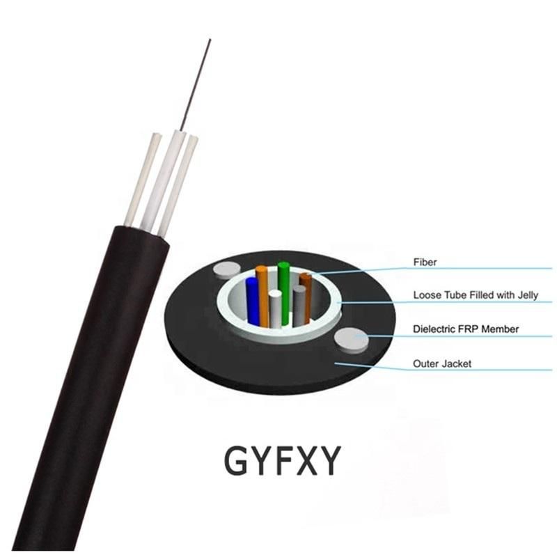 Armoured Single Mode Fiber Optic Cable 2 6 12 24 Core Gyfxy Optical Fiber Cable