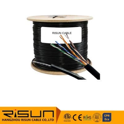 UTP Cat 5e Con Portante De Acero Bobina X 305mts Uso Exterior 100% Cobre Cable