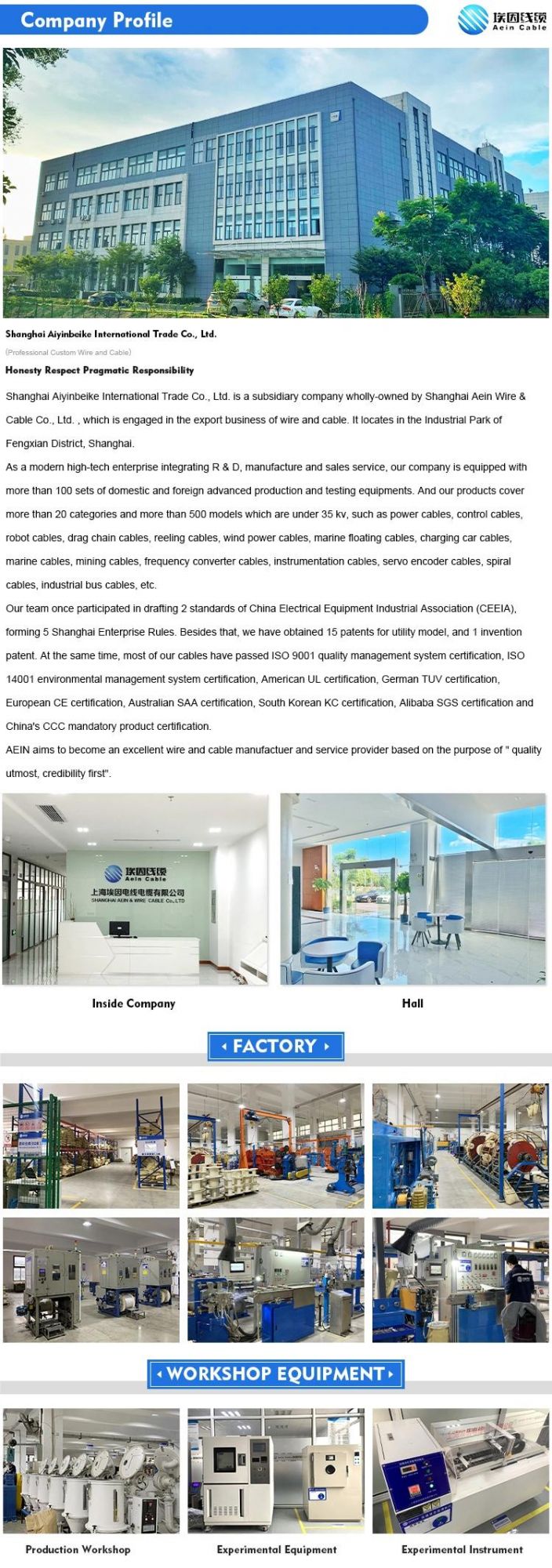 Factory Price Multi Core E-Ycy Cable PVC/PVC 0.6/1kv