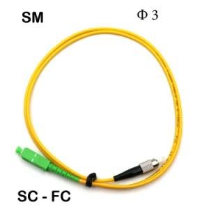 Sc/FC &phi; 3 Fiber Optic Patch Cords in Various