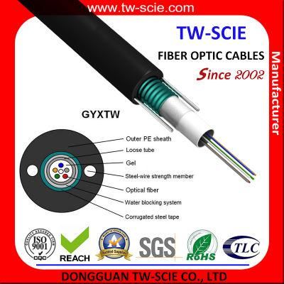 12 Core Parallel Double Steel Wires Fiber Cable Anit-Rodent GYXTW