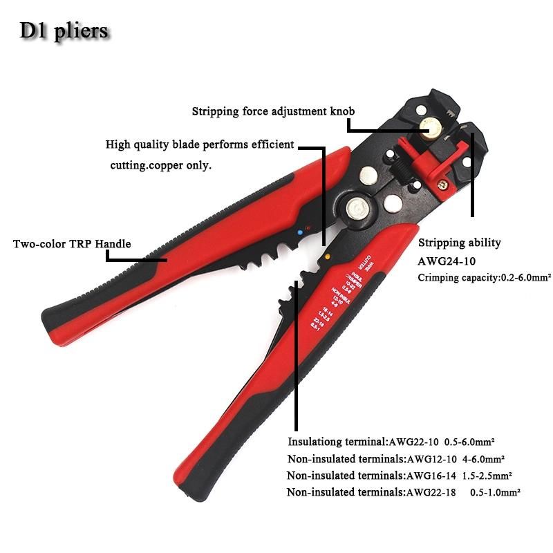 Stripping Multifunctional Pliers, Used for Cable Cutting, Crimping Terminal 0.2-6.0mm, High-Precision Automatic Brand Hand Tool