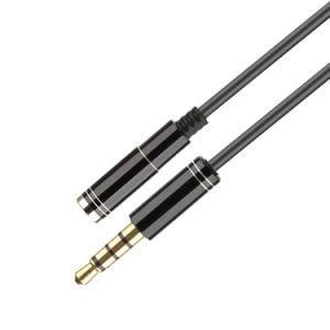 3.5mm Headphone 4-Poles Male to Female Stereo Jack Cord Audio Extension Cable Slim Aux Cable