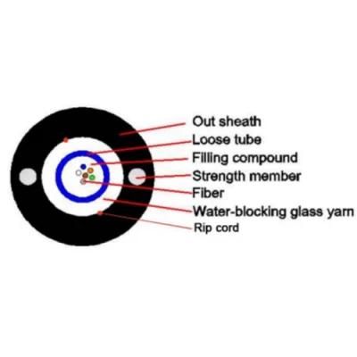 12 Core Non-Metallic Glass Yarn Underground GYFXTY Fiber Optic Cable