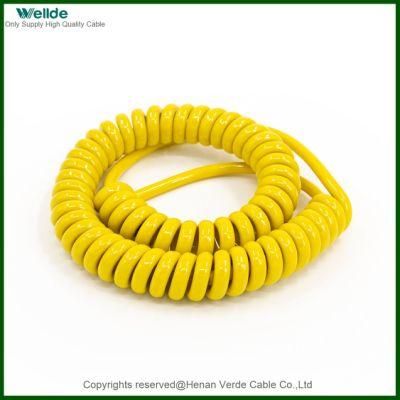 Oil and UV Resistant PU Sheath Spring Spiral Electric Power Cables Coiled Cable