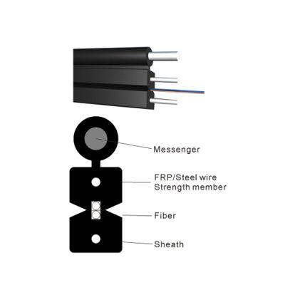 Arial Wire Drop Cable Fiber Optical Figure 8 Type 1, 2, 4 Cores Flat Drop Cable with FRP Messenger Reinforced by FRP Rods LSZH Jacket