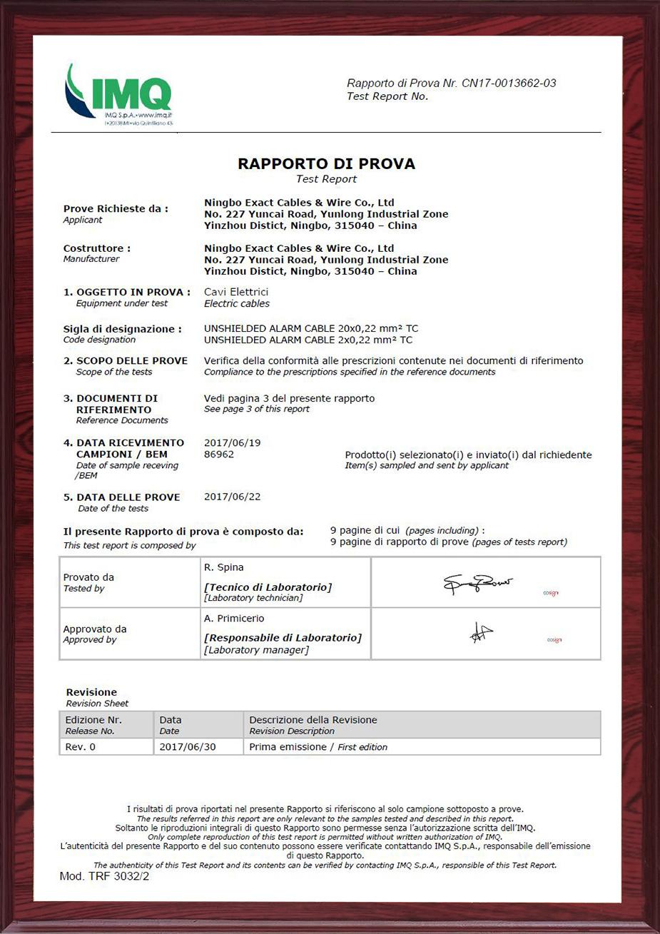 Italy Market 8x0.22 + 2x0.75 SHIELDED ALARM CABLE
