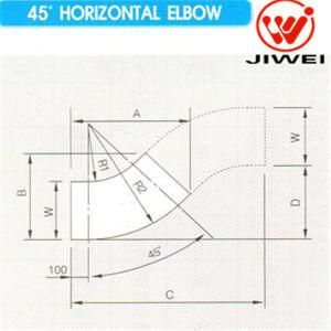 Ladder Cable Duct Accessories of 45 Dgree Horizontal Elbow