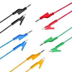 High Quality Five Colours Banana Plug to Alligator Clip Test Lead Wire Cable