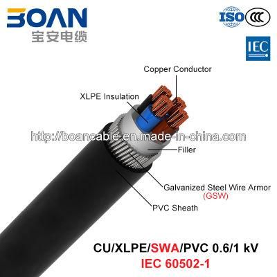 Cu/XLPE/Swa/PVC, 0.6/1 Kv, Steel Wire Armored (SWA) Power Cable (IEC 60502-1)