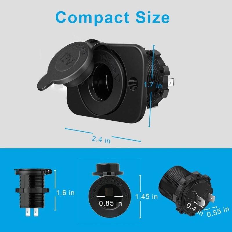 Cigarette Lighter Socket, 12V Power Outlet Receptacle Socket