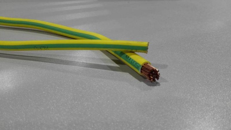 Earth Ground Cable Green-Yellow PVC Insulated Wire