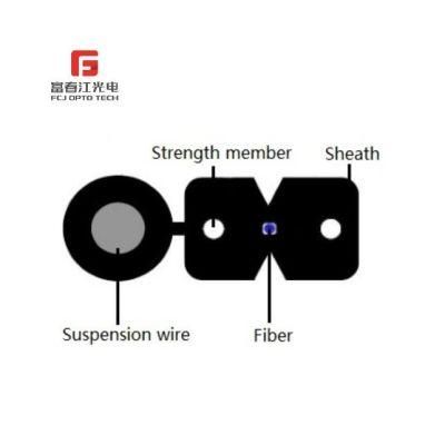 Hot Sale GJYXFCH 1core 2core 4core Single Mode Outdoor/Indoor Steel Wire FTTH Fiber Optic/Optical Drop Cable with Anatel Certificate