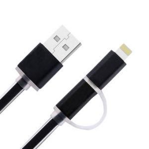 Durable 2 in 1 USB Cable for iPhone and Android Phone