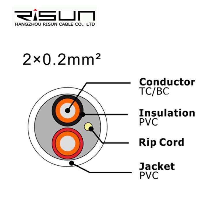 Factory Price Security Cable and Shielded 2 Core Alarm Cable
