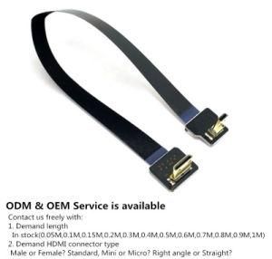 Xaja Ultra Thin Soft HDMI Cable Type C Mini Straight Female to Male Type D Micro Right Angle Flat Ribbon Fpv Cable