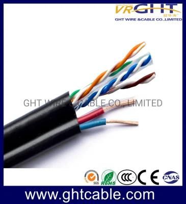 Network Cable/LAN Cable UTP CAT6 Cable with 2c for CCTV Camera/Monirtor/Security
