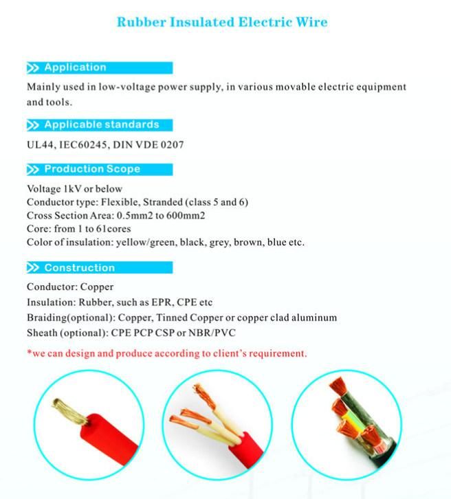 Rubber Insulated Flexible Electric Wires