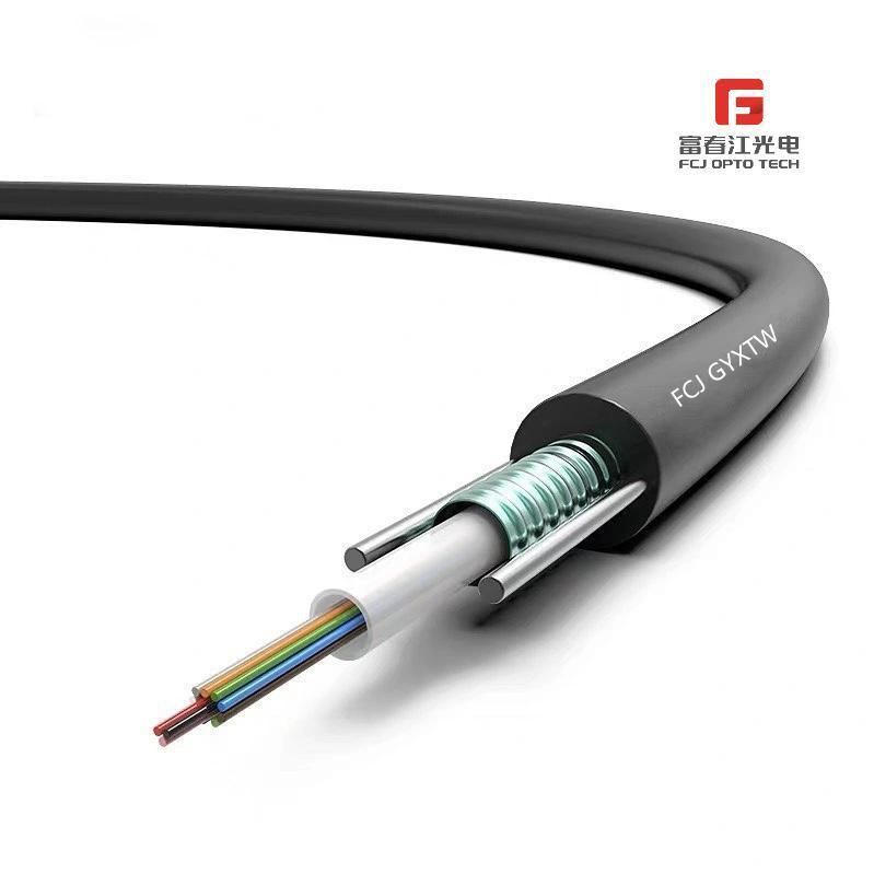 Fcj Cable G652D Optical Outdoor Self-Support Steel Wire/All Dielectric Aramid Yarn Armor Double Jacket ADSS GYXTW FTTH Optic Fiber Drop Cable