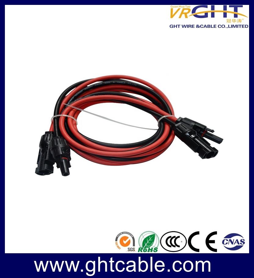 Black and Red Waterproof 3 Metres/10 Feet 4mm2 Solar Extension Cable with C4 Connectors Used for Solar PV