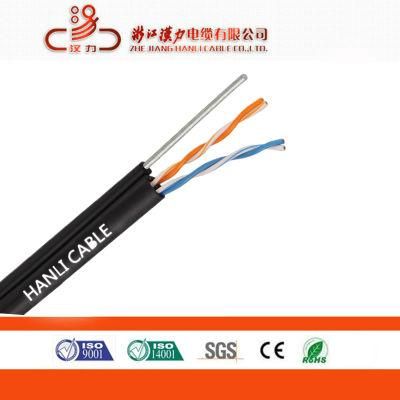 Telephone Cable 2 Pair Cat3/Cat5 Bare Copper with Messenger Steel Wire
