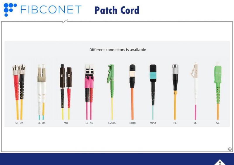FTTH Single Mode 9/125 Simplex Sc/Upc Sc/Upc PVC LSZH Fiber Optic Patch Cord/Fiber Jumper/Patchcord