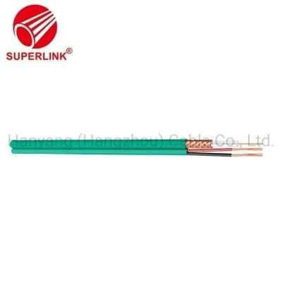 Coaxial Cable Copper Kx7 with Power Cable 2c Green for Camera Monitor CE