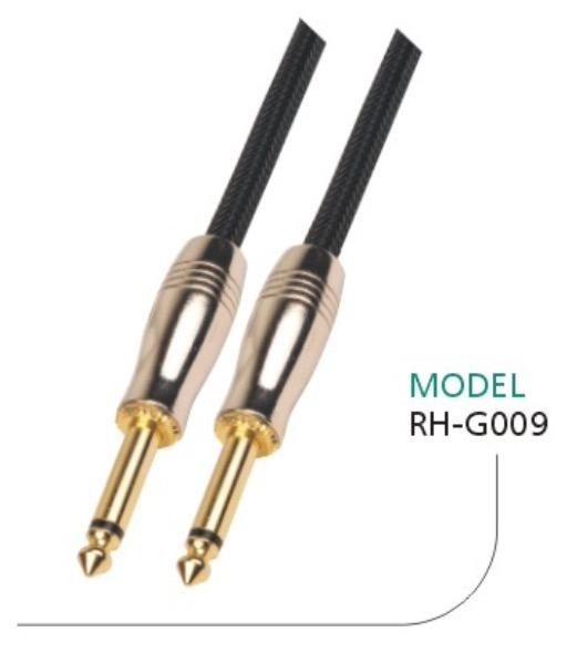 Guitar Cable Nylon 10FT 1/4 Inch 6.35mm Gold Straight Ts to Ts Electric Guitar and Bass Audio Cord Professional Instrument Wire OFC CCA 22/24 AWG Guage Colors