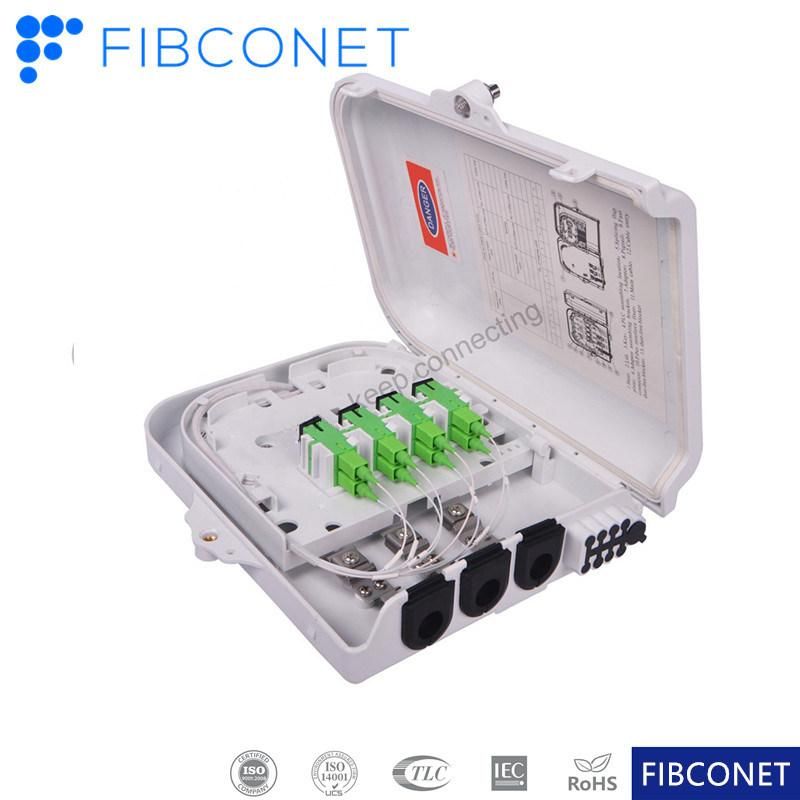 FTTH Fiber Optic Access Moulded IP65 1/4/8/16/24/48/96 Core Plastic Waterproof Terminal Distribution Wall Outlet Optical Termination Switch Junction Box