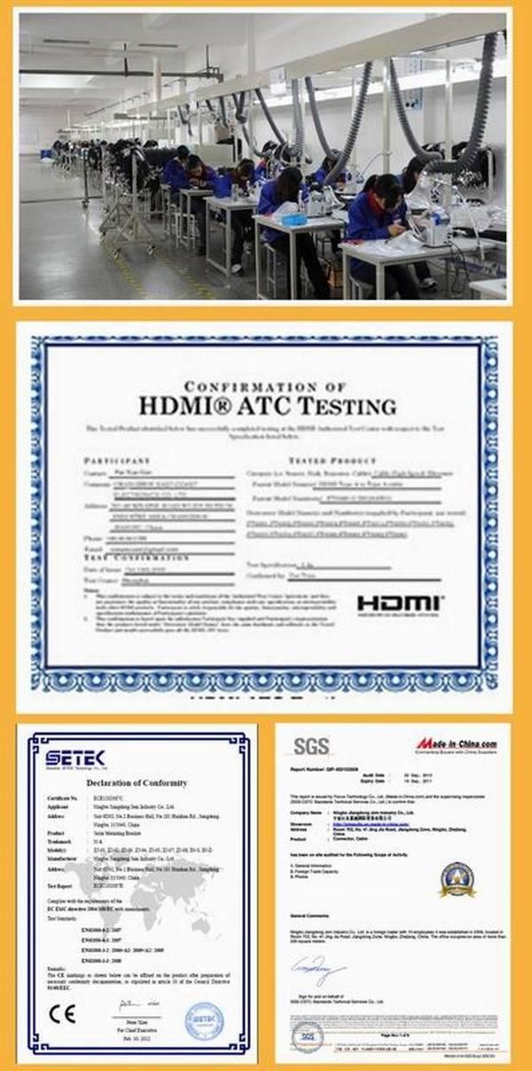 HDMI Cable 1.4V TV Cable Male to Male Metal Plug (HD-019)
