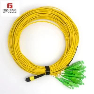 16 Cores Fiber Optic Patch Cord Sc/APC Singlemode Breakout 2.0mm Patch Cables