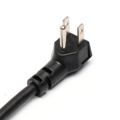 3 Pin Standard Plug NEMA 5-15p UL Approved Us Power Cord Angled