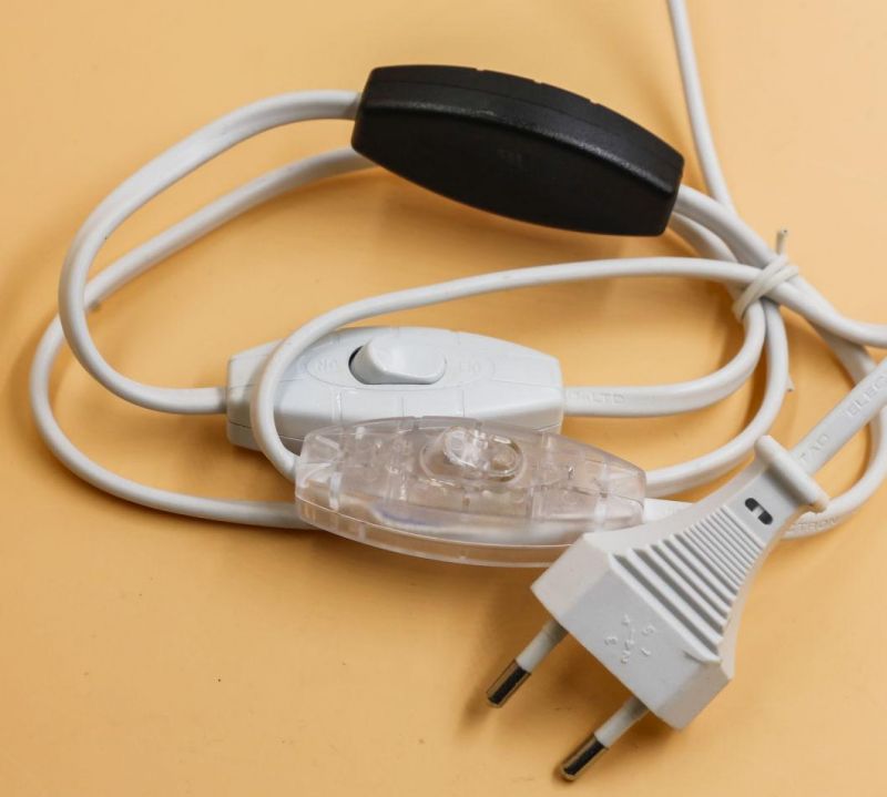 USA 2 Pin Plug to E12 Lamp Socket Lamp Power Cord with Dimmer Switch