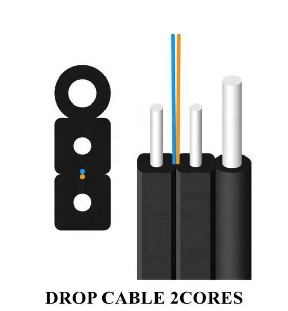 Duplex Indoor 4 Steel Wire FTTH Drop Cable Gjxh/GJXFH Cable Bow-Type Drop Optical Fiber Cable