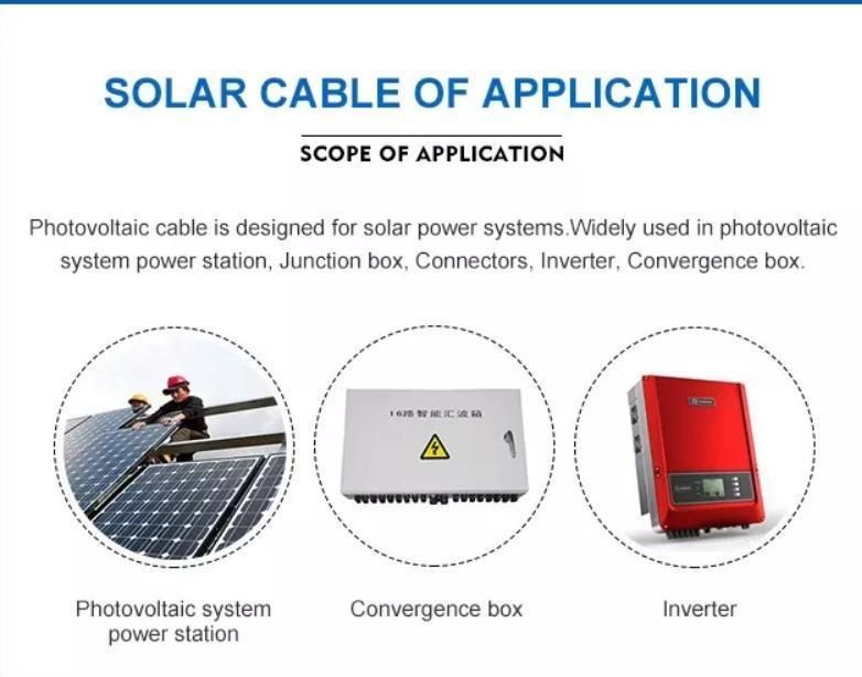 Solar System TUV CE 2.5mm2 4mm2 6mm2 10mm2 Copper Single Double DC Solar Panel PV Photovoltaic Power Wire Cable