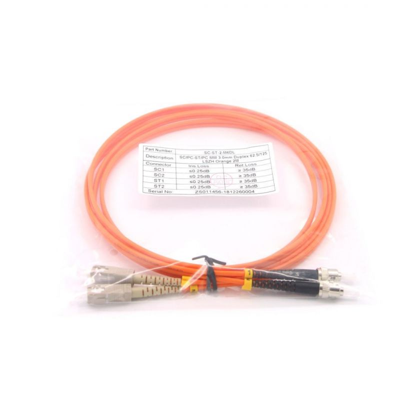 Sc-St Fiber Optic Duplex Patch Cable