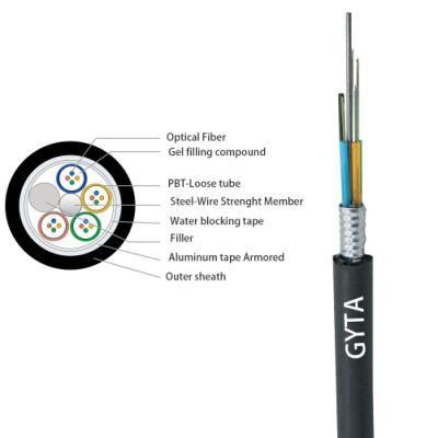 Outdoor Multi Loose Tube Duct 2-288 Cores GYTA G652D Fiber Optical Optic Cable