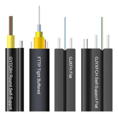 FTTH Single-Mode 1/2/4/8 Core Low Friction Drop Optical Cable