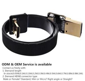 Xaja 40cm 15.7&prime;&prime; Ultra Thin HDMI Cable Straight Type a to Type C HDMI Mini Right Angle Flat Ribbon Cable