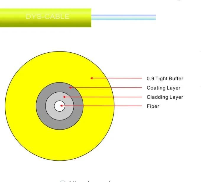 Gjjv, Gjjh, Gjju Tight Buffered Fiber 1 2 4 Core Self Supporting Fiber Optic Cable FTTH Drop Cable