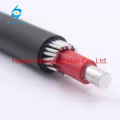 2X10 2*16 XLPE Insulated HDPE Coverd Aerial Concentric Cable Two Cores Wire
