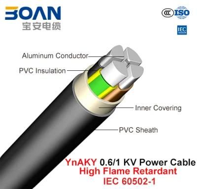Ynaky, Power Cable, 0.6/1 Kv, High Flame Retardant Al/PVC/PVC (IEC 60502-1)