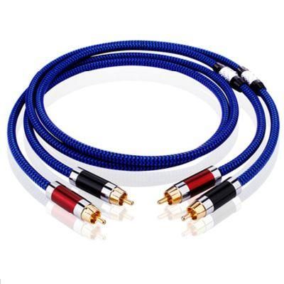 High Quality 1m/5m/10m Blue and Black RCA Cable Speaker Cable Audio/Video Cable Use on Home Theater