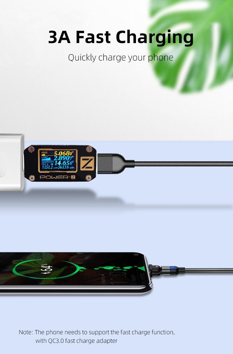 New Style L- Shape 180 Rotation Durable 3FT 6FT Type C USB C Fast Quick USB Charging Cable for Smart Phone